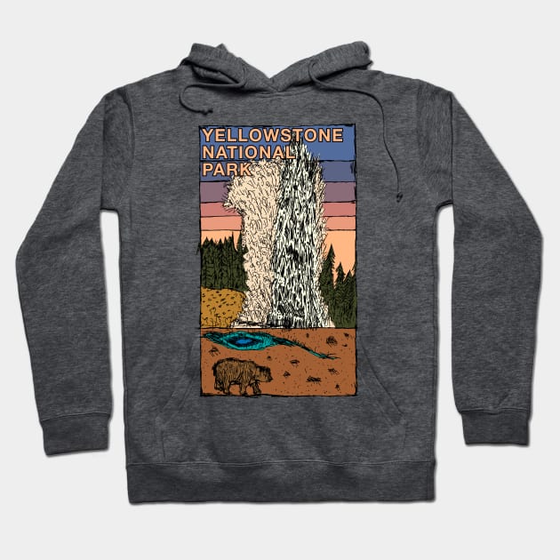 Yellowstone National Park Hoodie by Hinterlund